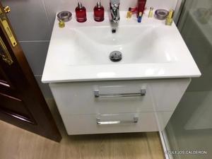 MUEBLE  DE BAÑO C/ LAVABO Y 2  CAJONES  LACADO BLANCO