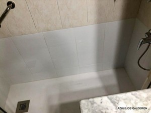 CAMBIO DE BAÑERA POR DUCHA. AZULEJO BLANCO 30x60Cm.